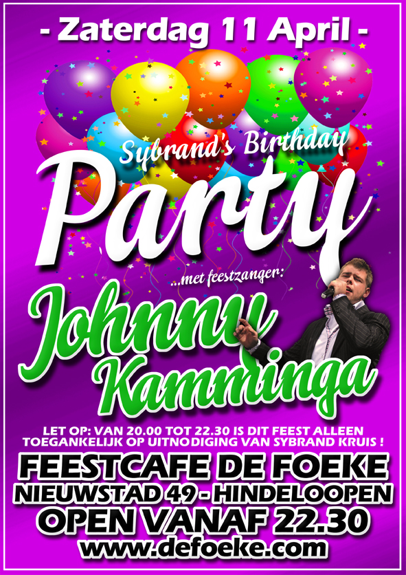 Zaterdag 11 April: Sybrand's Birthday Party